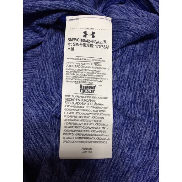 Under Armour Run HeatGear Hoodie Fitted Long Sleeves Blue Oversized Size Small - Picture 9 of 11